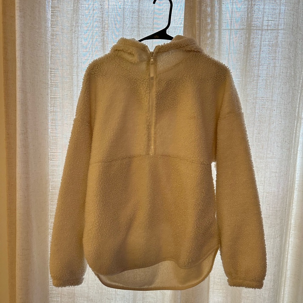 Cozy White Fleece Hoodie Sweater